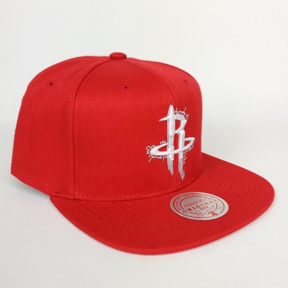 Houston Rockets Mitchell & Ness NBA Snapback Hat 3D Logo Glitch Out Red Cap NWT - Picture 3 of 8